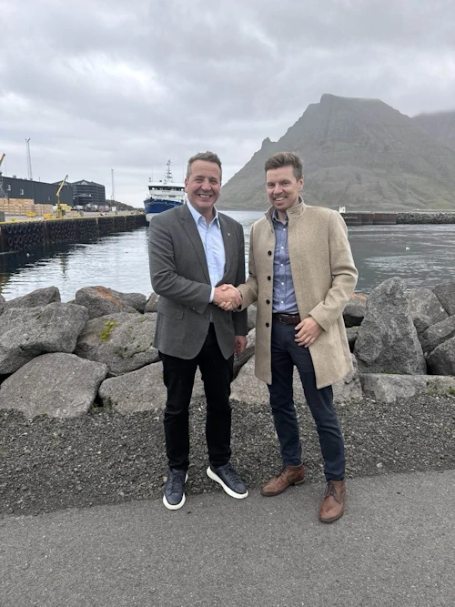 Guðlaugur Þór Þórðarson, umhverfis-, orku- og loftslagsráðherra, og Þorsteinn Másson, framkvæmdastjóri Bláma. 
