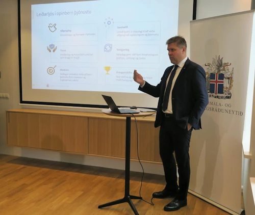 Bjarni Benediktsson kynnti í morgun breytta framsetningu álagningar opinberra gjalda og áherslu á bætta stafræna þjónustu. 