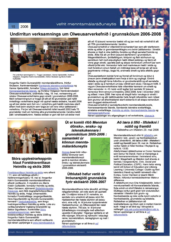 Vefrit menntamálaráðuneytis - 15. tbl. 2006